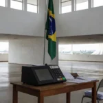 Urna eleitoral em seção de votação no Distrito Federal para pesquisa Igape