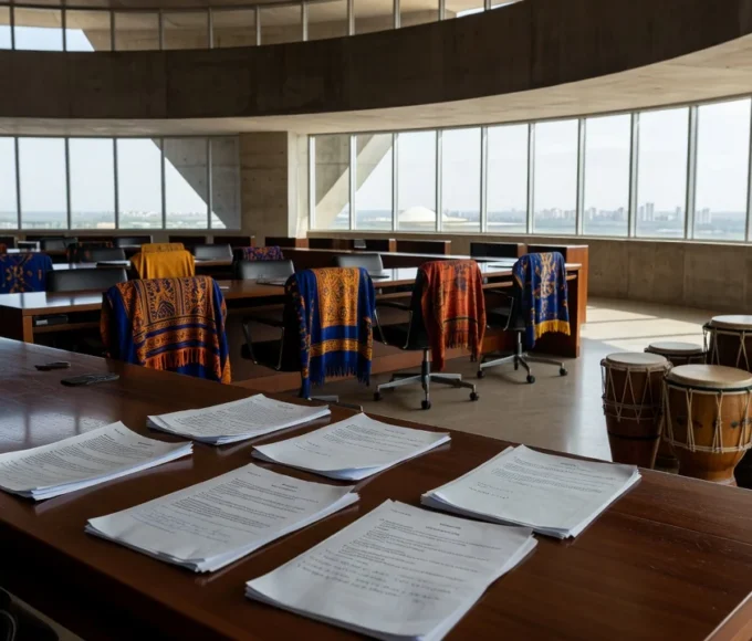 Plenário da Câmara do DF com moções homenageando projeto afro