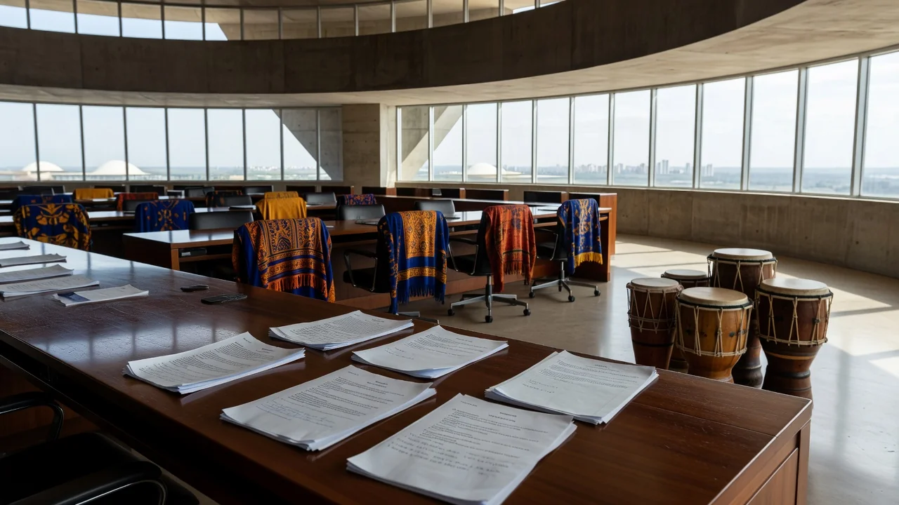 Plenário da Câmara do DF com moções homenageando projeto afro