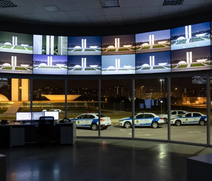 Centro de monitoramento de segurança no 7 de Setembro em Brasília