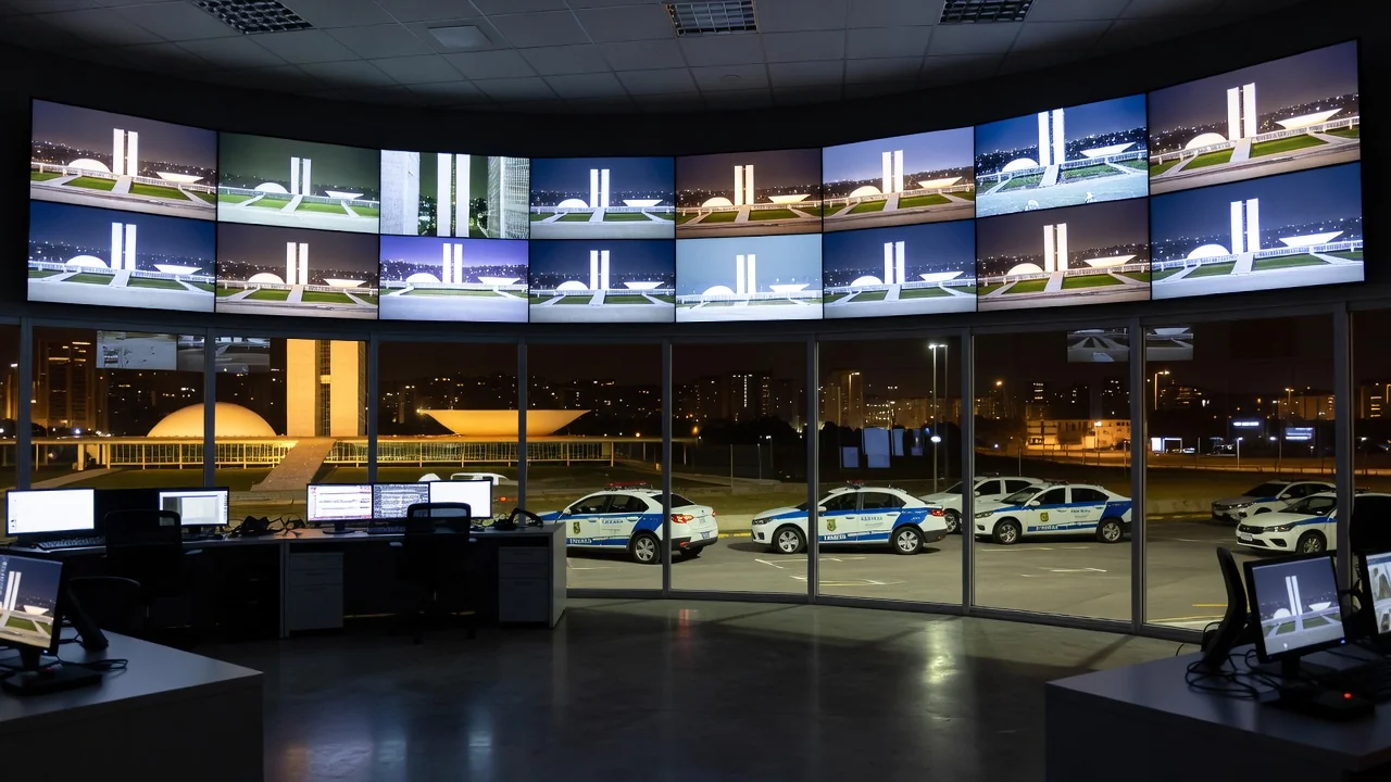 Centro de monitoramento de segurança no 7 de Setembro em Brasília
