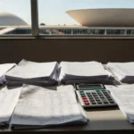Documentos financeiros em mesa representando renegociação de dívidas no DF