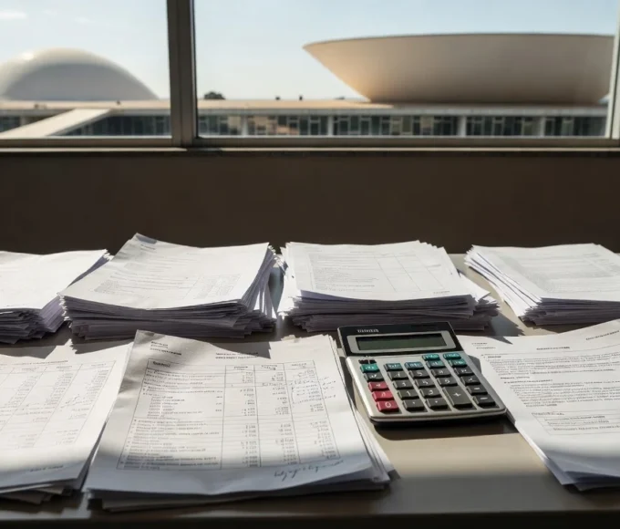 Documentos financeiros em mesa representando renegociação de dívidas no DF