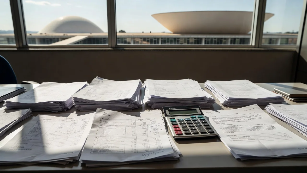 Documentos financeiros em mesa representando renegociação de dívidas no DF