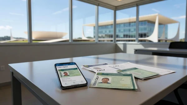Smartphone com CNH digital do Detran-DF em Brasília