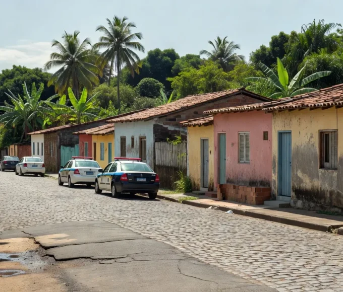 Rua no Itapoã com viaturas policiais após prisão por tráfico de crack