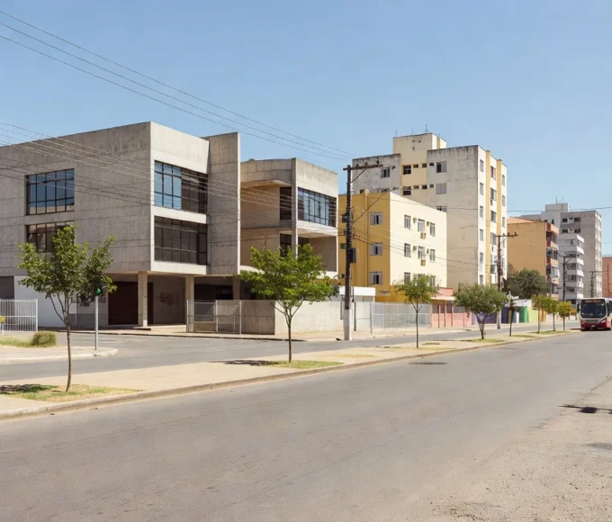 Rua em São Sebastião representando evento oficial da governadora