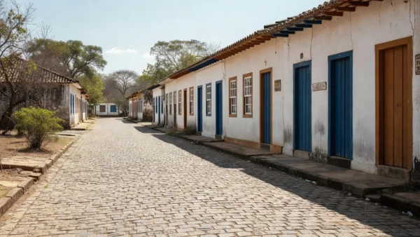 Fachadas de casas coloniais em Pirenópolis para aluguel turístico