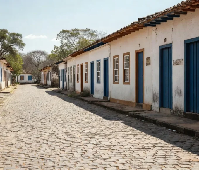 Fachadas de casas coloniais em Pirenópolis para aluguel turístico