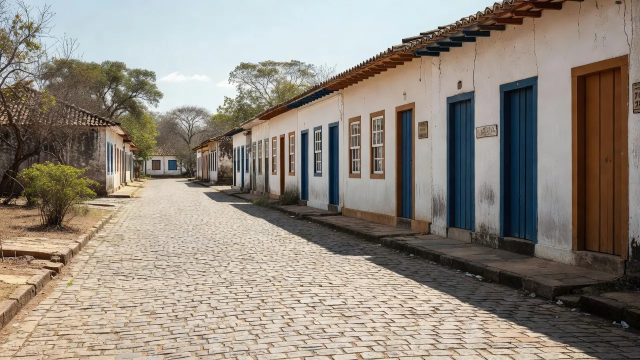 Fachadas de casas coloniais em Pirenópolis para aluguel turístico