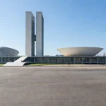 Congresso Nacional em Brasília durante protesto político