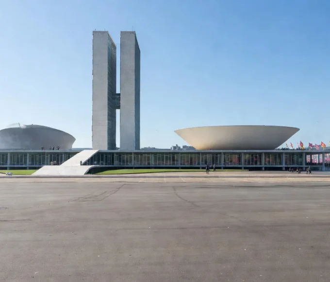 Congresso Nacional em Brasília durante protesto político