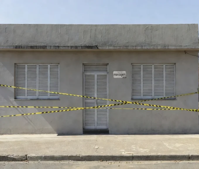 Fachada de casa de massagem fechada pela polícia na 410 Norte em Brasília