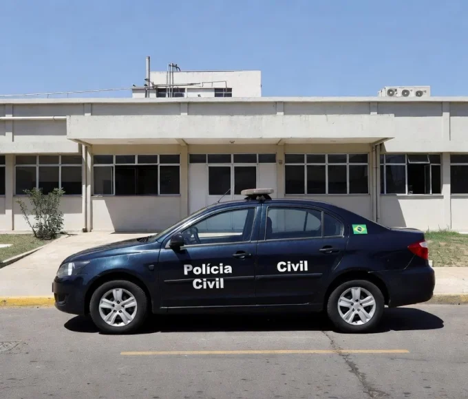 Viatura da Polícia Civil do DF em caso de extorsão em app de casais