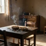 Fumaça de cigarro em ambiente residencial brasileiro representando fumo passivo