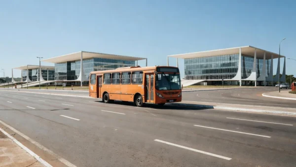 Ônibus do transporte público em Brasília, relacionado à proposta de tarifa zero gradual no DF