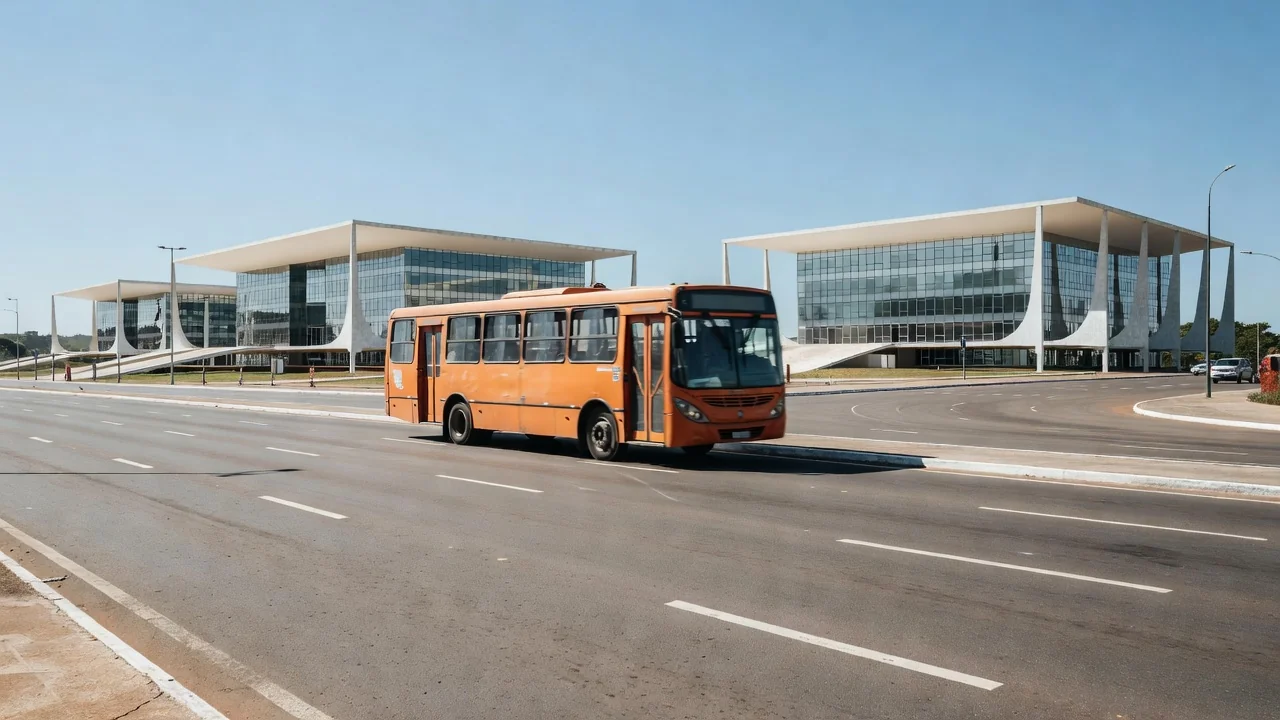 Ônibus do transporte público em Brasília, relacionado à proposta de tarifa zero gradual no DF