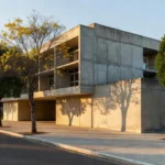 Fachada de escola particular em Brasília, luz natural, sem pessoas.