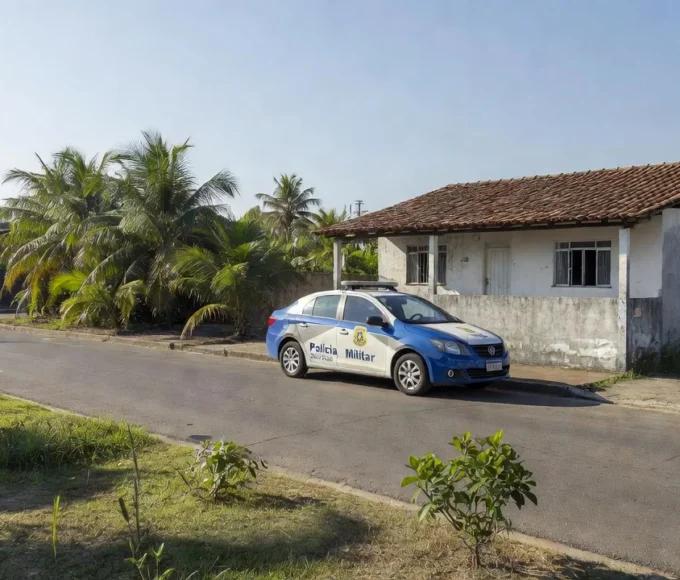 Viatura da polícia em São Sebastião após prisão por estupro