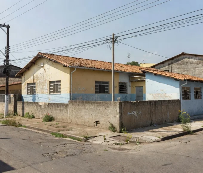 Escola pública brasileira em luz natural representando reforma da LDB e Fundo Constitucional