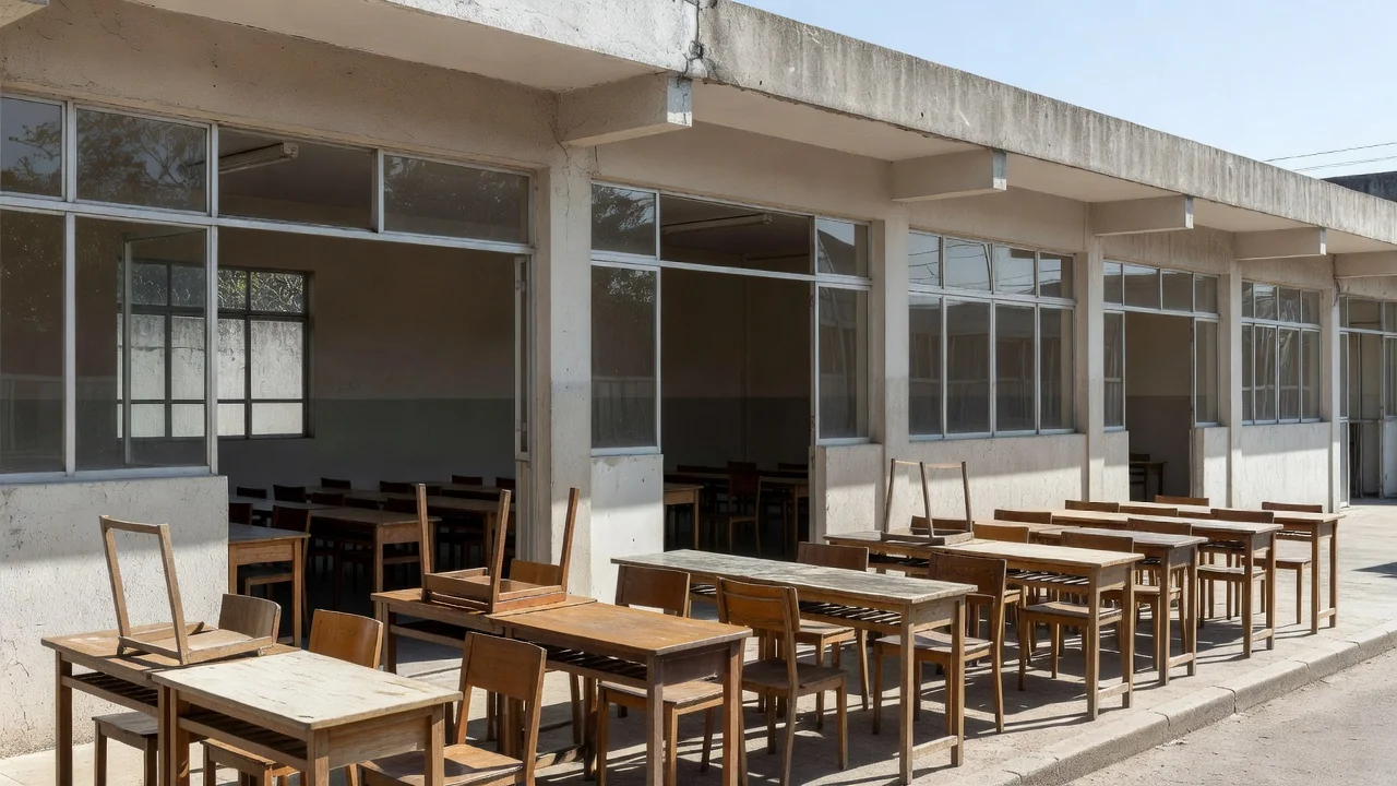 Escola pública brasileira com luz natural, representando educação e LDB