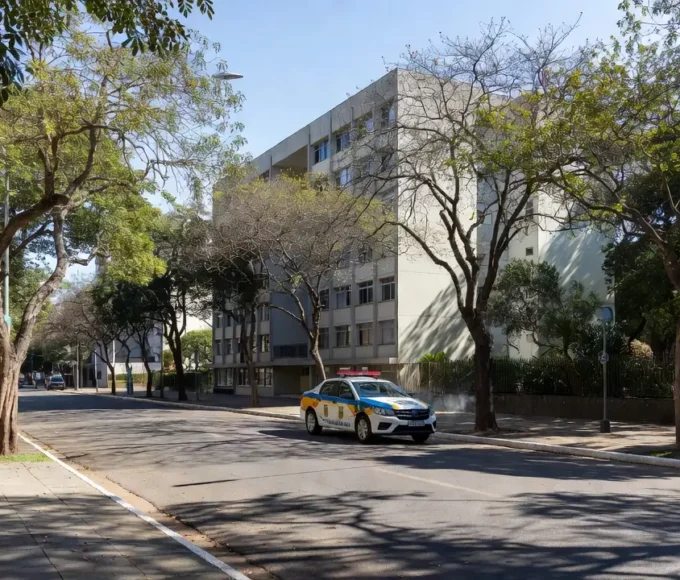 Viatura da polícia em operação na Asa Norte, Brasília