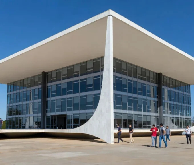 Fachada do Tribunal Superior Eleitoral em Brasília com luz natural