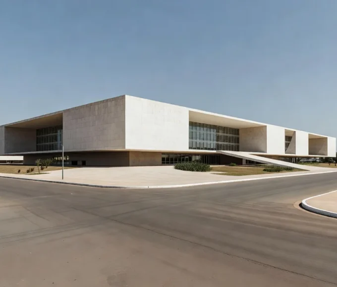 Fachada de prédio judicial em Brasília sob luz natural