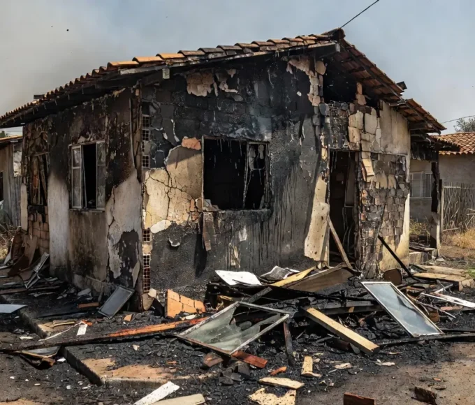 Casa incendiada no Recanto das Emas após incêndio com recém-nascido encontrado morto