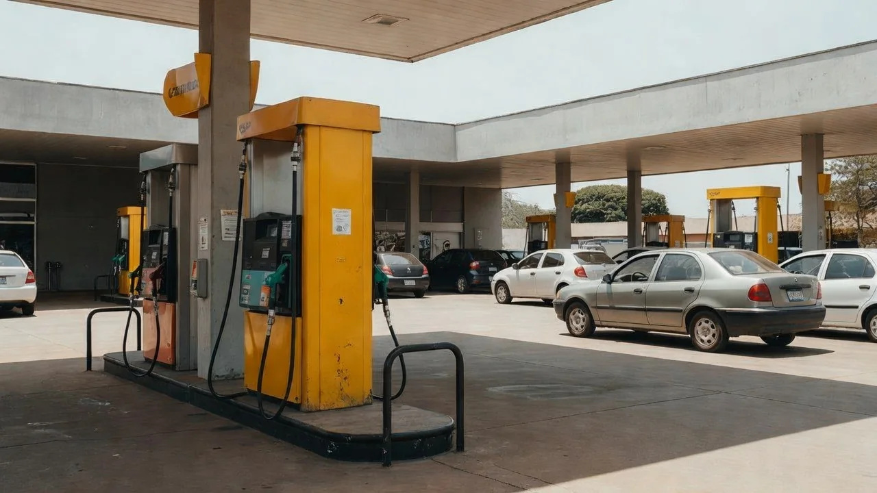 Posto de gasolina no DF com carros abastecendo após alta de preço