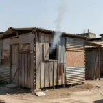 Barraco em chamas em Taguatinga após incêndio