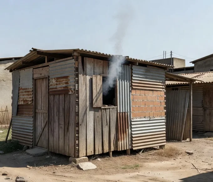 Barraco em chamas em Taguatinga após incêndio