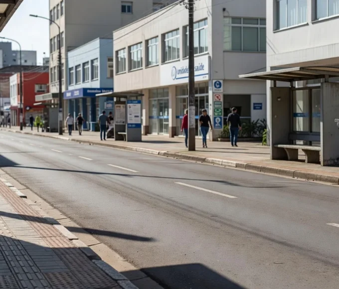 Ruas de Santa Maria com foco em mobilidade urbana e acesso à saúde.