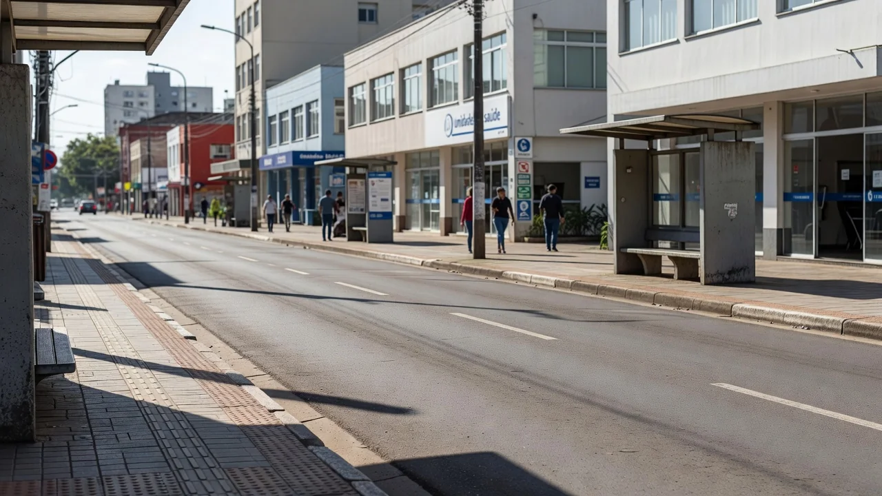 Ruas de Santa Maria com foco em mobilidade urbana e acesso à saúde.