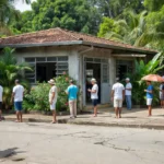 Eleitores de São Sebastião em fila para votar em seção eleitoral