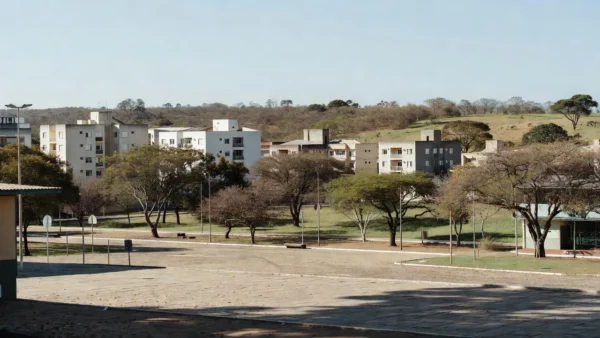 Vista de praça em Itapoã, Brasília, em contexto eleitoral