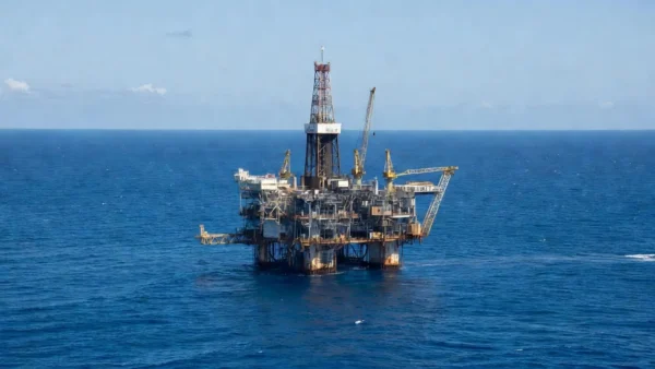 Plataforma de petróleo no mar da costa do Amapá, descoberta da Petrobras