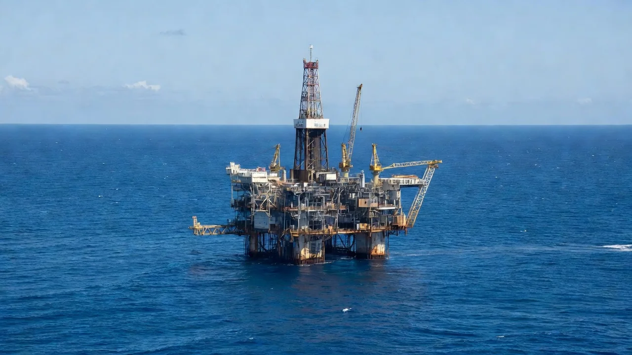 Plataforma de petróleo no mar da costa do Amapá, descoberta da Petrobras