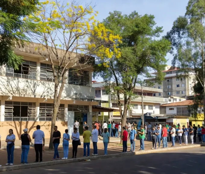 Seção eleitoral em Guará, Brasília, durante dia de votação