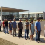 Eleitores em fila para votar no Lago Norte, Brasília
