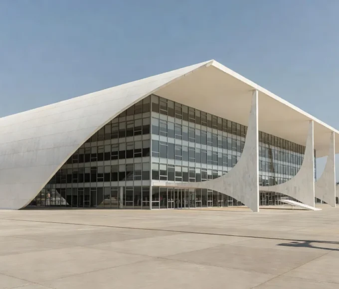 Exterior de colégio eleitoral em Brasília representando eleitores do DF
