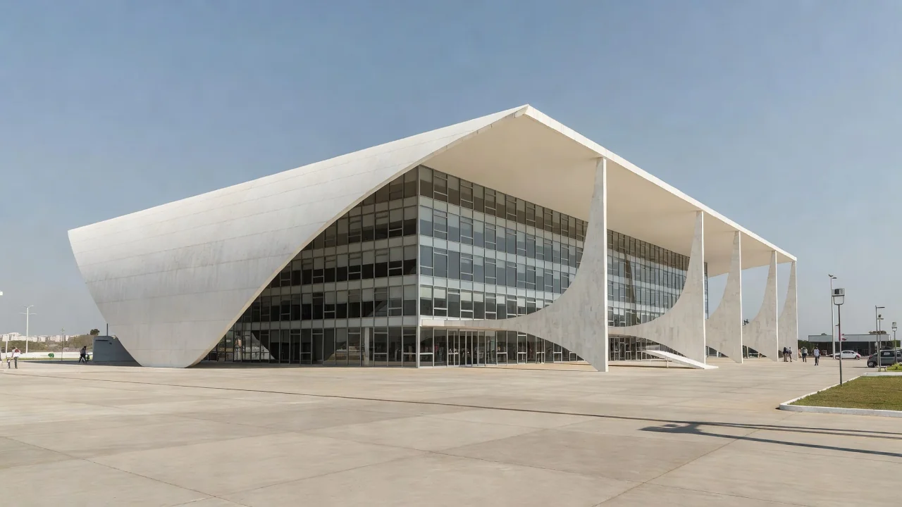 Exterior de colégio eleitoral em Brasília representando eleitores do DF