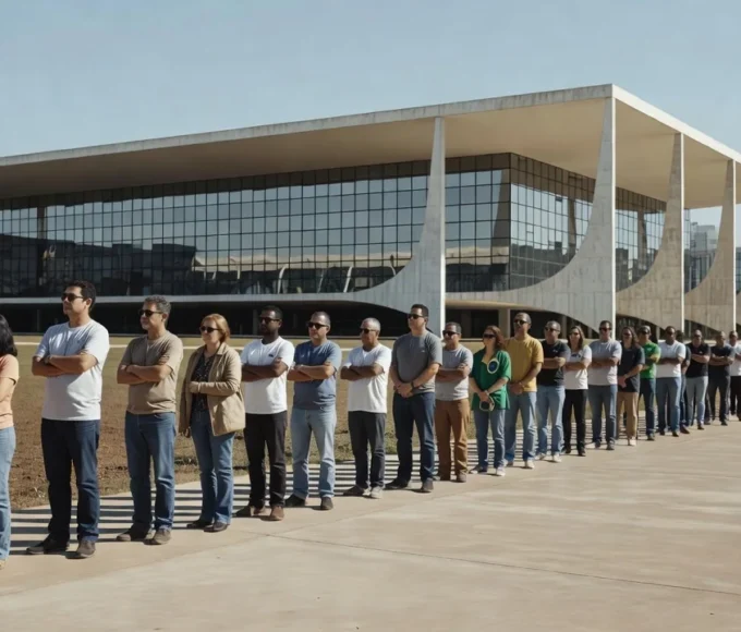 Fila de eleitores esperando para votar na 113 Norte em Brasília