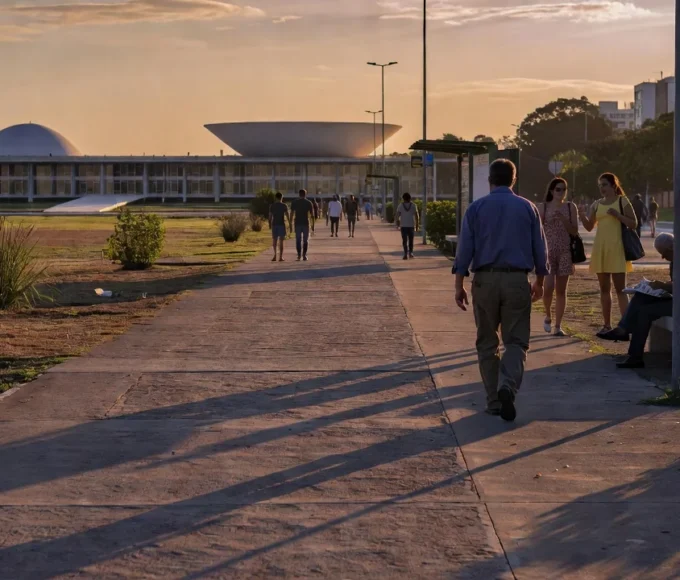 Rua em Brasília com Congresso Nacional durante segundo turno das eleições no DF
